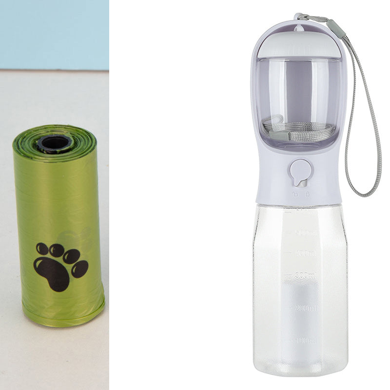 The Ultimate Dog 3-in-1 Travel Bottle, Hydrate, Feed, and Clean Up, Anywhere!