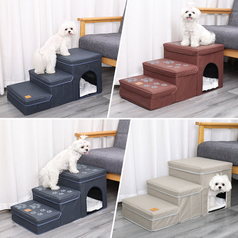 Help your dog reach new heights with these comfy stairs.