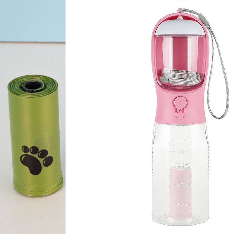 The Ultimate Dog 3-in-1 Travel Bottle, Hydrate, Feed, and Clean Up, Anywhere!