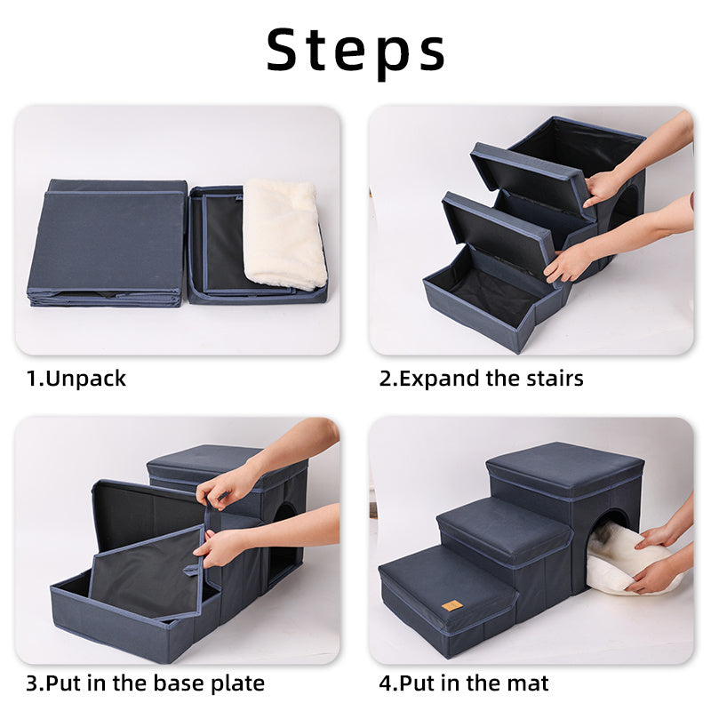Help your dog reach new heights with these comfy stairs.