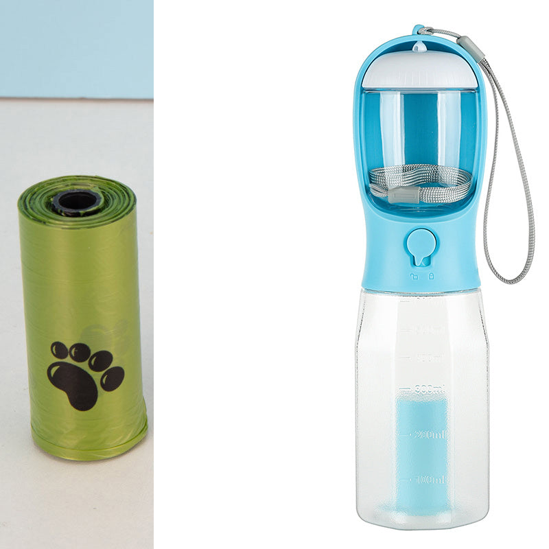 The Ultimate Dog 3-in-1 Travel Bottle, Hydrate, Feed, and Clean Up, Anywhere!