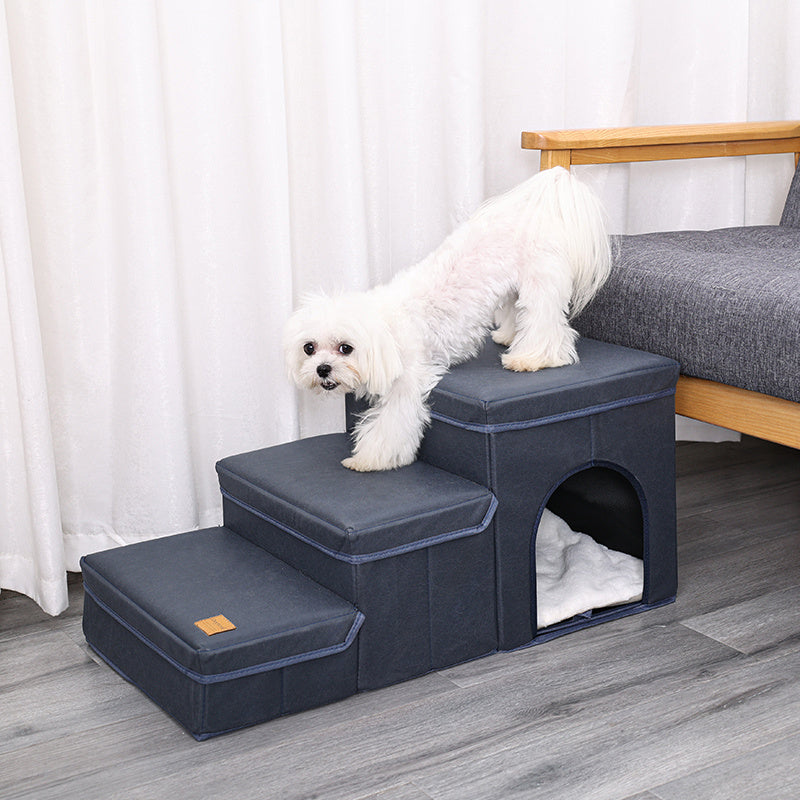 Help your dog reach new heights with these comfy stairs.